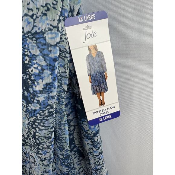 NEW Joie Maxi Dress Size XXL Blue Green Parisian Paisley Tiered - Picture 8 of 8